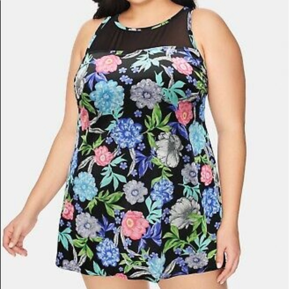 SWIM Solutions Soft Bloom Mesh One Piece Swimdress